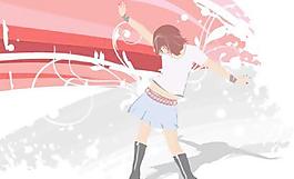 時尚女人與花紋矢量圖27