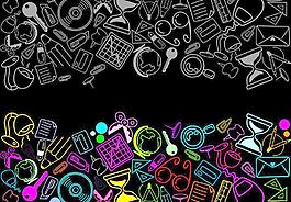 學(xué)習(xí)用品矢量圖