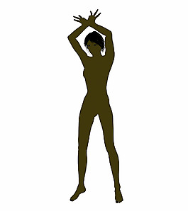 一個(gè)假扮女人剪影