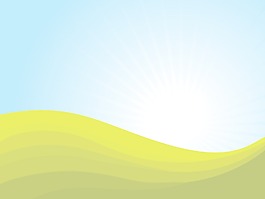 在日落背景绿色波浪