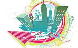 潮流城市建筑插画矢量图032