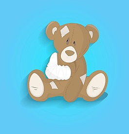 受傷的小熊卡通