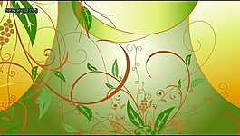 綠色花紋綻放效果