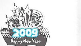 2009新年花紋矢量圖2