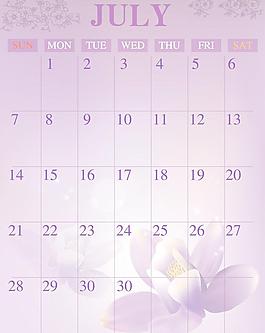 2013年7月日歷