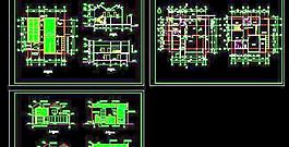 二層坡屋頂雙拼設計施工圖15x15