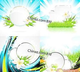 植物花卉文本框矢量图下载