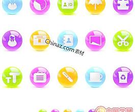 多彩橢圓形圖標(biāo)矢量圖