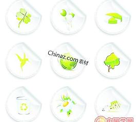 生態(tài)環(huán)保貼紙矢量圖下載