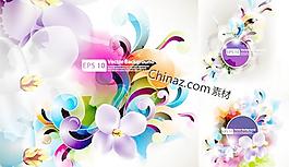 唯美精致花卉矢量圖下載