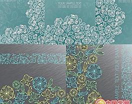 素雅花朵背景矢量素材下載