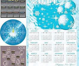2011年掛歷模板矢量圖下載