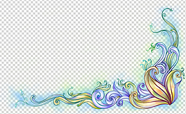 蓝色波纹花藤AE模板视频