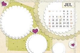 2010年兒童psd臺(tái)歷模板7月