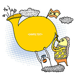 矢量 卡通 擬人 生活元素 喇叭 免費(fèi)素材
