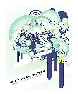 韓國時(shí)尚花紋背景矢量素材001