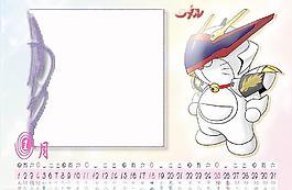 2009年多啦A夢臺歷psd分層模板一月