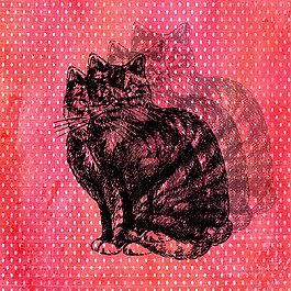 印花矢量圖 發(fā)布會專題 動物 貓 幾何 免費素材