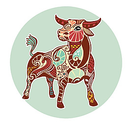 印花矢量圖 動(dòng)物 牛 十二星座 金牛座 免費(fèi)素材