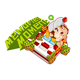 位圖 插畫 人物 男孩 植物 免費素材