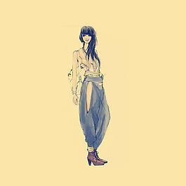 位圖 插畫 人物 女人 藝術(shù)效果 免費素材