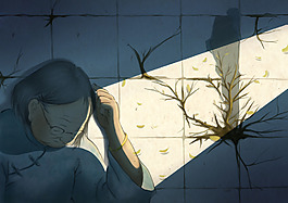 位圖 插畫 人物 老人 植物 免費(fèi)素材