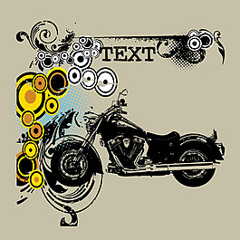 印花矢量圖 交通工具 摩托車 幾何 圖形 免費素材