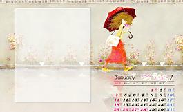 2009年臺歷—花季少女1月
