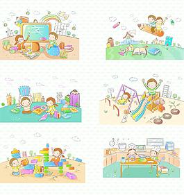 可愛兒童插畫