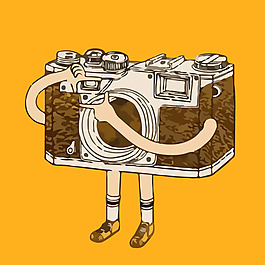 印花矢量圖 生活元素 相機(jī) 擬人 童裝 免費(fèi)素材