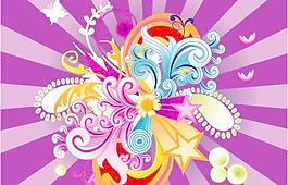 韓國(guó)時(shí)尚花紋矢量圖090