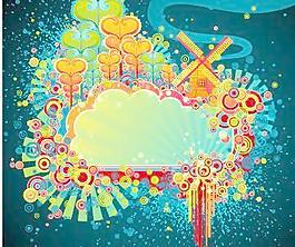 韓國(guó)時(shí)尚花紋矢量圖089