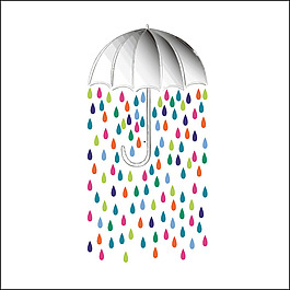 印花矢量圖 生活元素 傘 雨滴 童裝 免費(fèi)素材