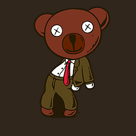 印花矢量圖 動(dòng)物 熊 擬人 生活元素 免費(fèi)素材