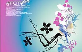 韓國時尚花紋矢量圖036