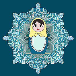 印花矢量圖 卡通 小俄國(guó)娃娃專題 生活元素 俄羅斯套娃 免費(fèi)素材