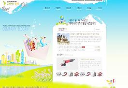 卡通建筑企業(yè)網(wǎng)站模板PSD分層（無(wú)網(wǎng)頁(yè)源碼）圖片