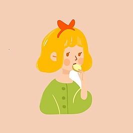 印花矢量圖 人物 女孩 生活元素 蝴蝶結(jié) 免費素材