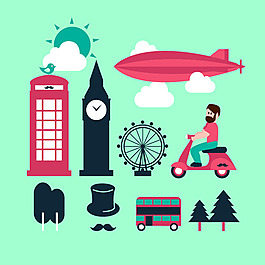 印花矢量圖 人物 男人 交通工具 電動車 免費素材