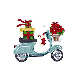 位圖 繡花 交通工具 電動車 植物 免費素材