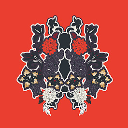 印花矢量圖 植物 花朵 樹葉 貼布 免費(fèi)素材
