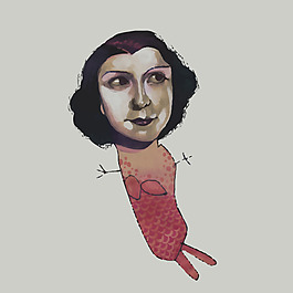 印花矢量圖 藝術(shù)效果 水彩 人物 女人頭 免費(fèi)素材