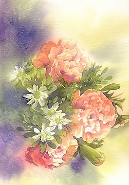 位圖 寫意花卉 植物 花朵 免費素材