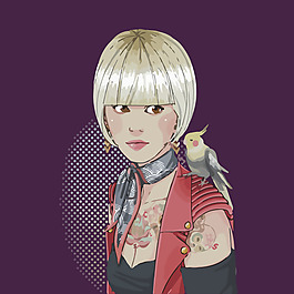 印花矢量圖 藝術(shù)效果 水彩 人物 女人 免費(fèi)素材