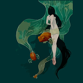 印花矢量圖 藝術(shù)效果 水彩 人物 女人 免費素材