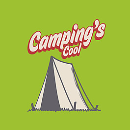 印花矢量圖 卡通 生活元素 帳篷 文字 免費素材