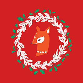 印花矢量圖 卡通 動(dòng)物 鹿頭 幾何 免費(fèi)素材
