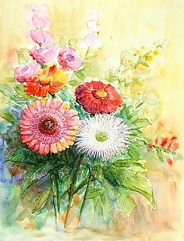 位圖 寫意花卉 植物 花朵 免費素材