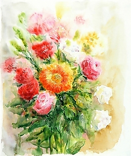 位圖 寫意花卉 植物 花朵 免費素材