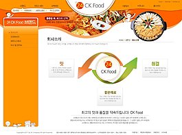 24小時在線美食店網頁psd模板